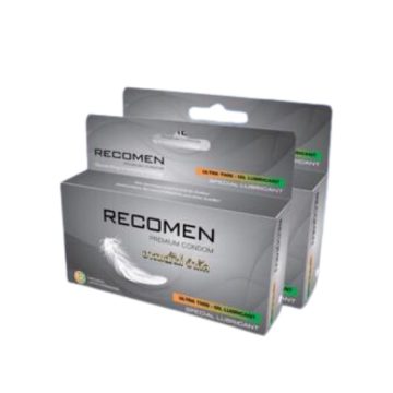Bao cao su Recomen xám hộp 12 cái trơn, siêu mỏng