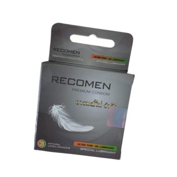 Bao cao su Recomen xám hộp 3 cái trơn, siêu mỏng