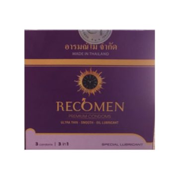 Bao cao su Recomen tím hộp 3 cái trơn