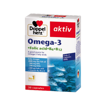 Omega-3 Folic acid +B6+B12 Doppel Herz