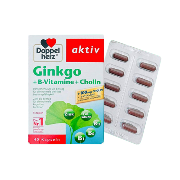 Ginkgo + B-vitamin + Choline Doppel herz