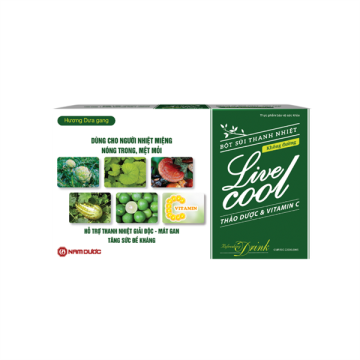 Bột sủi thanh nhiệt Live cool không đường (Hộp 10 gói)