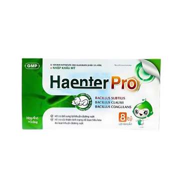 Men 8 tỉ lợi khuẩn Haenter Pro với 6 chủng đa dạng giúp ổn định tiêu hóa - Hộp 20 ống